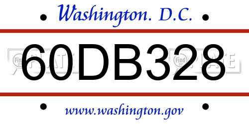 60DB328 District Of Columbia License Plate