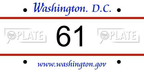 61 District Of Columbia License Plate