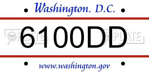6100DD District Of Columbia License Plate