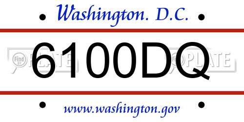 6100DQ District Of Columbia License Plate