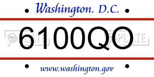 6100QO District Of Columbia License Plate
