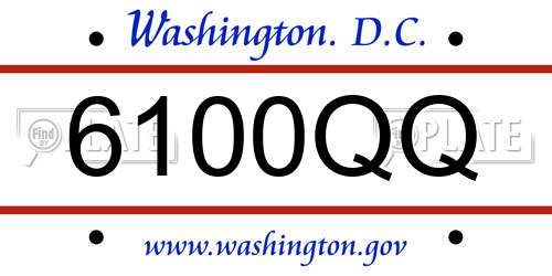 6100QQ District Of Columbia License Plate