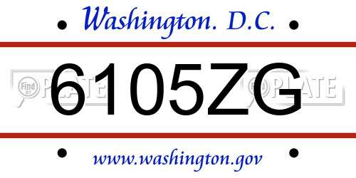 6105ZG District Of Columbia License Plate