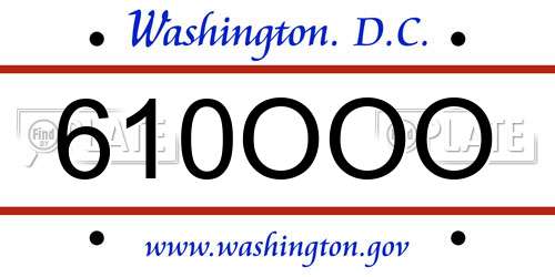 610OOO District Of Columbia License Plate
