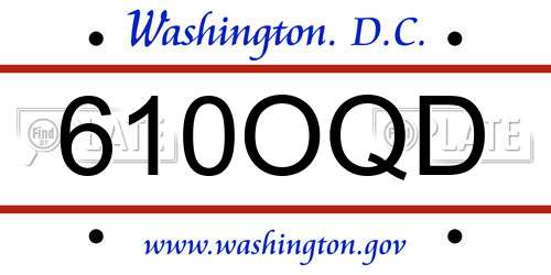 610OQD District Of Columbia License Plate