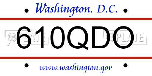 610QDO District Of Columbia License Plate