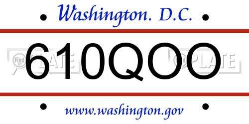 610QOO District Of Columbia License Plate