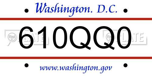 610QQ0 District Of Columbia License Plate