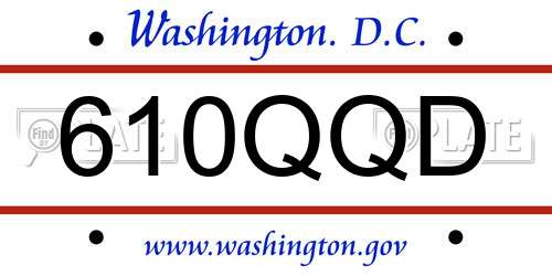 610QQD District Of Columbia License Plate