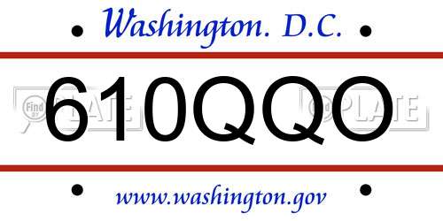 610QQO District Of Columbia License Plate
