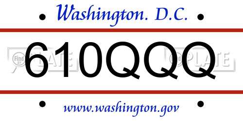 610QQQ District Of Columbia License Plate