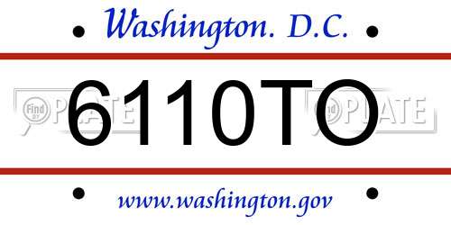 6110TO District Of Columbia License Plate