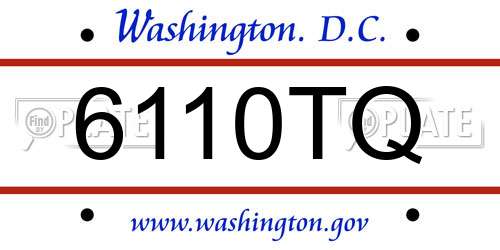 6110TQ District Of Columbia License Plate