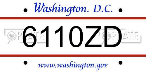 6110ZD District Of Columbia License Plate