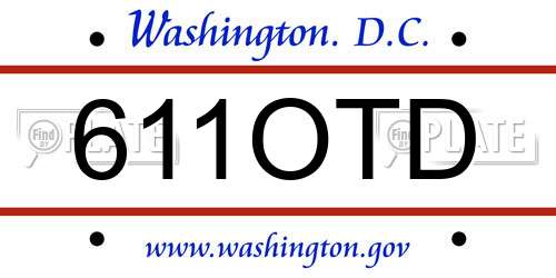 611OTD District Of Columbia License Plate
