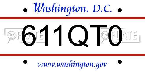 611QT0 District Of Columbia License Plate