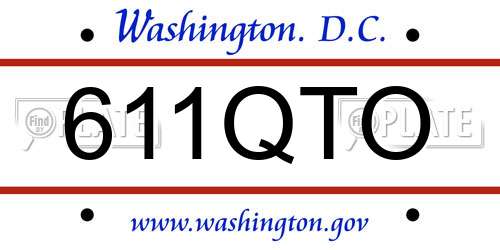611QTO District Of Columbia License Plate