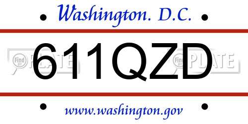 611QZD District Of Columbia License Plate