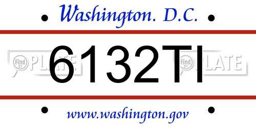 6132TI District Of Columbia License Plate
