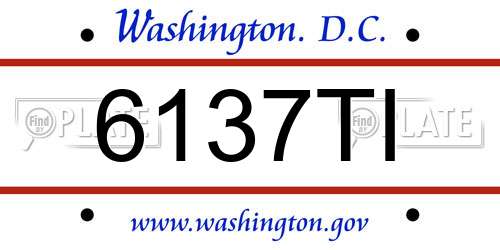 6137TI District Of Columbia License Plate