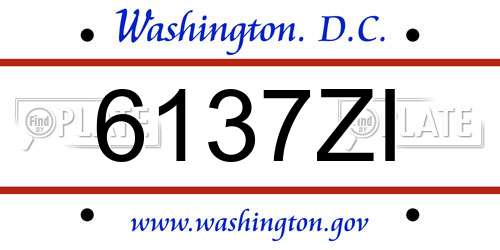 6137ZI District Of Columbia License Plate