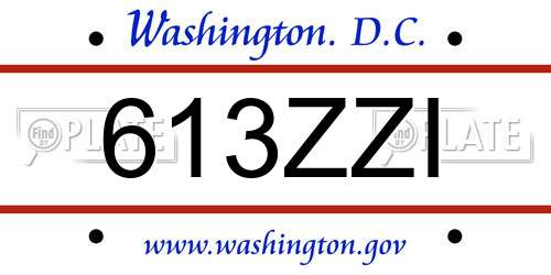 613ZZI District Of Columbia License Plate