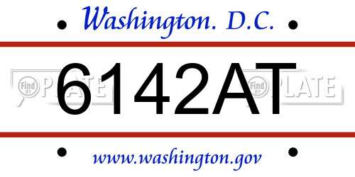 6142AT District Of Columbia License Plate