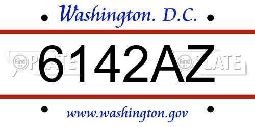 6142AZ District Of Columbia License Plate