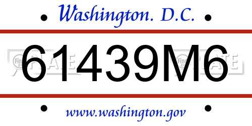 61439M6 District Of Columbia License Plate