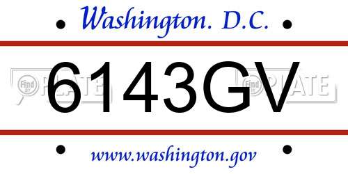 6143GV District Of Columbia License Plate