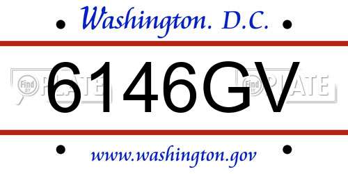 6146GV District Of Columbia License Plate