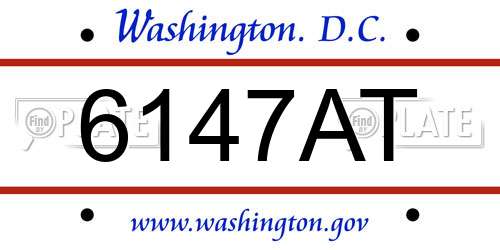 6147AT District Of Columbia License Plate