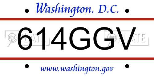 614GGV District Of Columbia License Plate