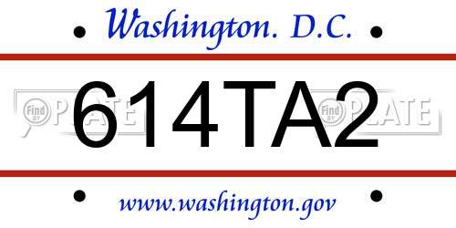 614TA2 District Of Columbia License Plate