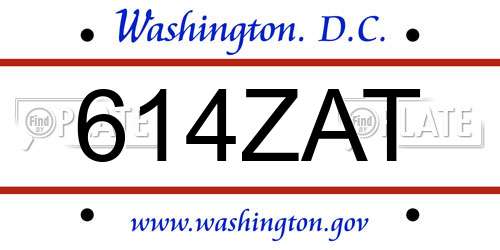 614ZAT District Of Columbia License Plate