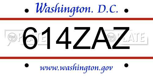 614ZAZ District Of Columbia License Plate