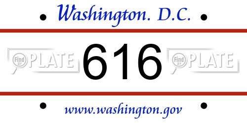 616 District Of Columbia License Plate
