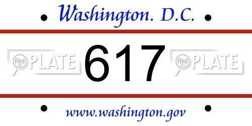 617 District Of Columbia License Plate