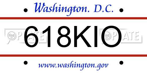 618KIO District Of Columbia License Plate