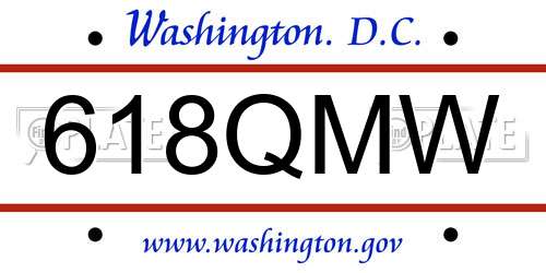 618QMW District Of Columbia License Plate