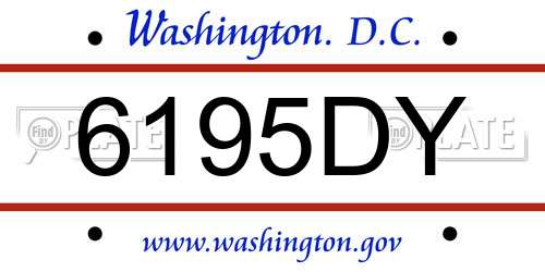 6195DY District Of Columbia License Plate