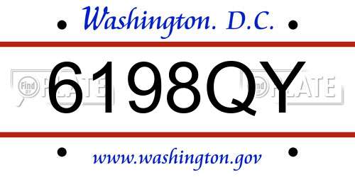 6198QY District Of Columbia License Plate