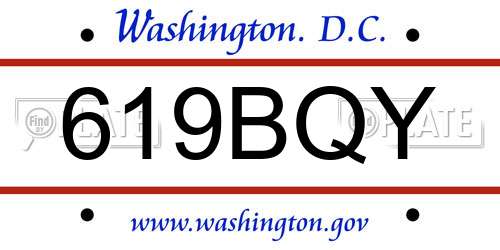 619BQY District Of Columbia License Plate