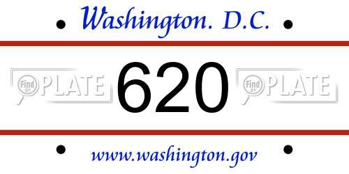 620 District Of Columbia License Plate
