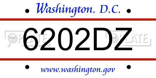 6202DZ District Of Columbia License Plate