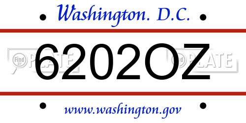 6202OZ District Of Columbia License Plate
