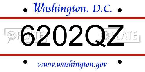 6202QZ District Of Columbia License Plate