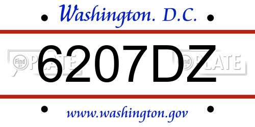 6207DZ District Of Columbia License Plate