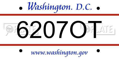 6207OT District Of Columbia License Plate