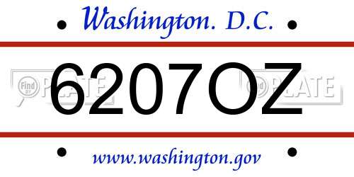 6207OZ District Of Columbia License Plate